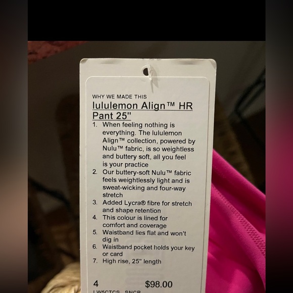 Lululemon Align Highrise 25” NWT - Picture 2 of 2